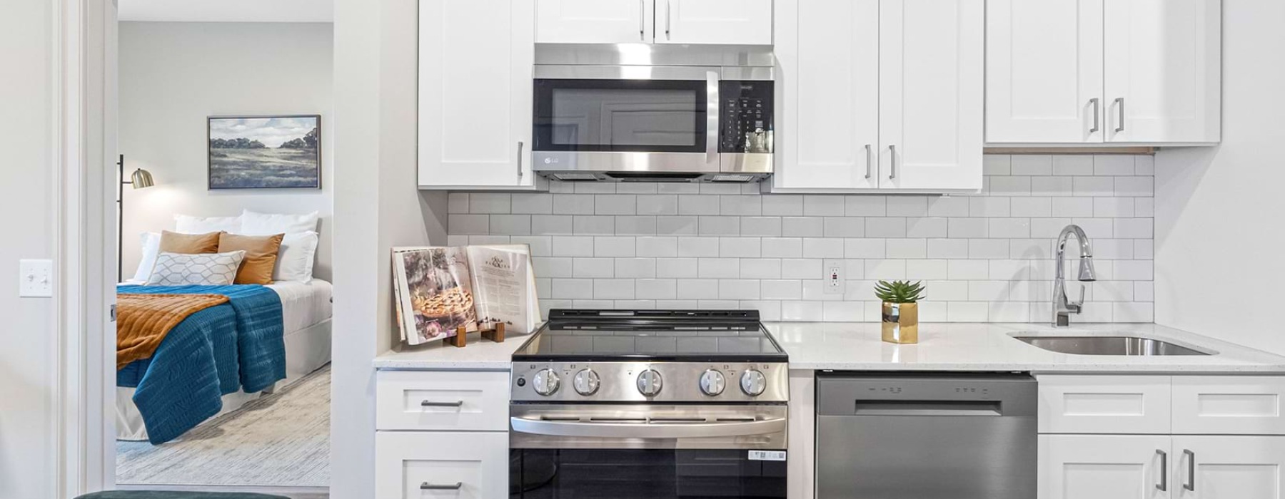 Well-lit kitchen with ample counter space